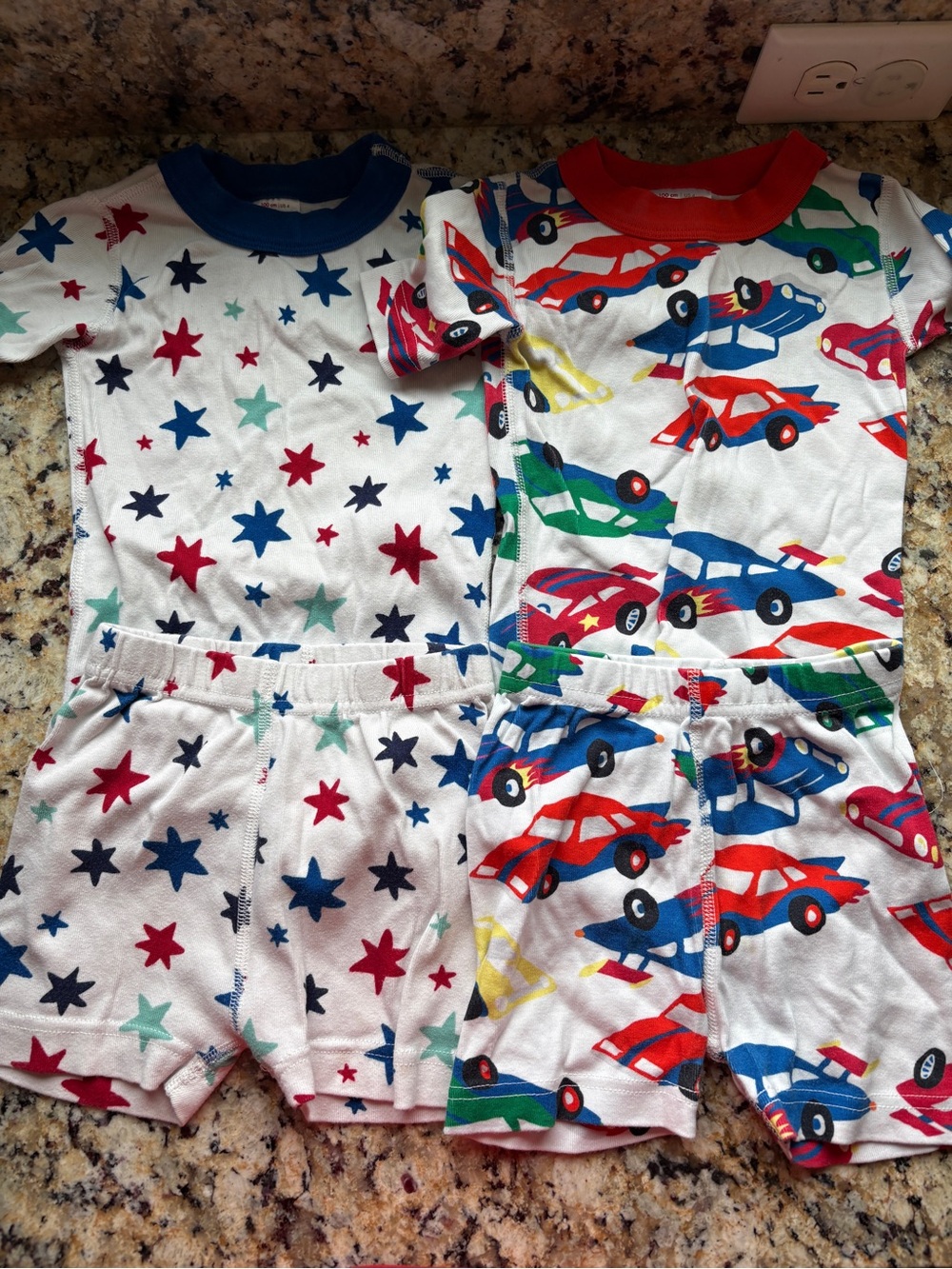 Hanna Andersson Boys Star & Race Car Pajama Sets - Red, Blue, Green, Yellow